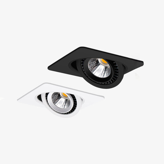 Modern LED-spotlight med fyrkantig fot och 360° roterande ljus Solal