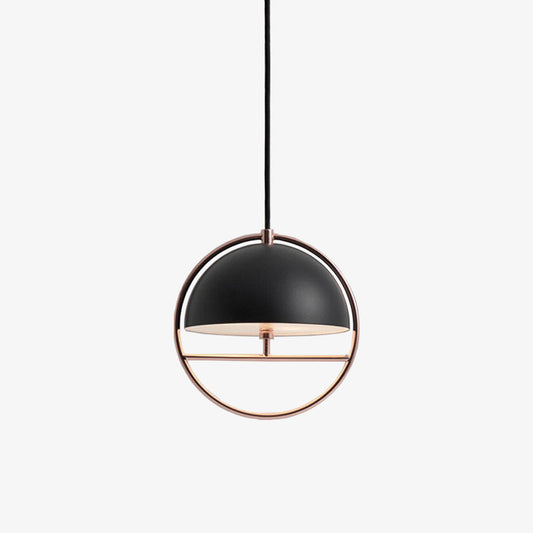 Designer taklampa med metall lampskärm och gyllene cirkel Skye