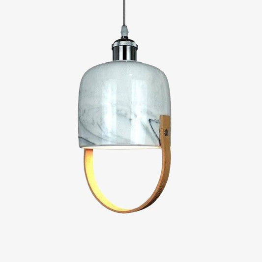 Designer LED pendellampa med vit Loft marmor lampskärm