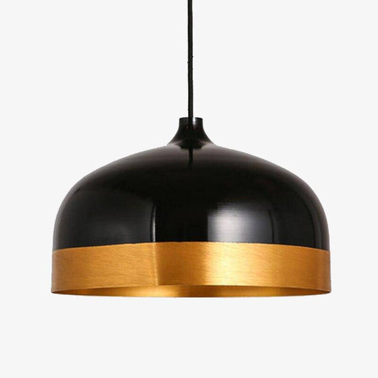 Designer LED pendellampa med rundad svart lampskärm Loft