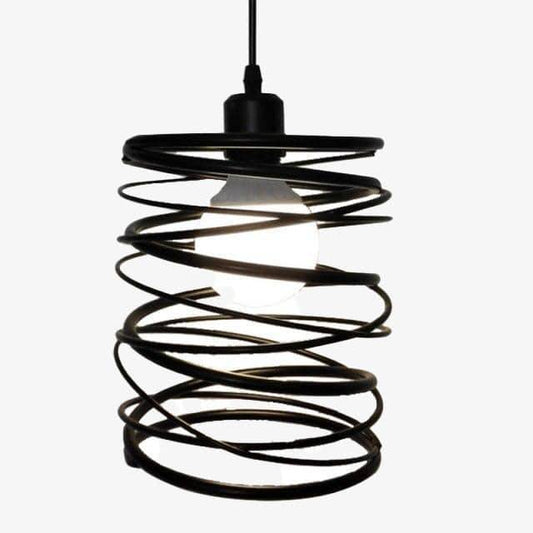 Designer LED-pendellampa i svart metall swirl-stil