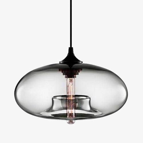 Kul design oval taklampa i glas