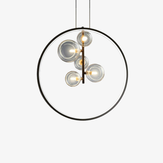 Modern LED-pendellampa med ring och glasbubblor Cala